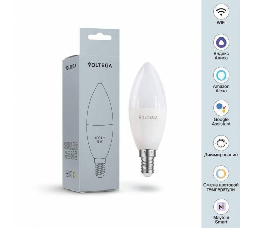 Лампа светодиодная с управлением через Wi-Fi Voltega Wi-Fi bulbs 2427