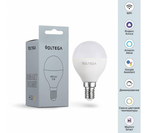 Лампа светодиодная с управлением через Wi-Fi Voltega Wi-Fi bulbs 2428