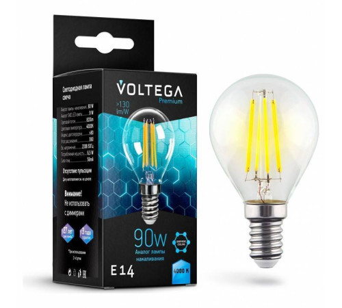 Лампа светодиодная Voltega Globe E14 9W Graphene 7137