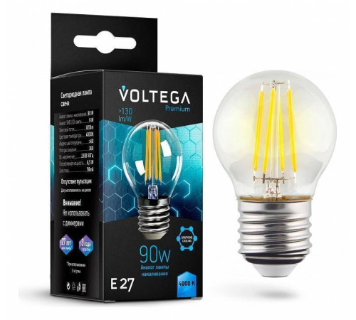 Лампа светодиодная Voltega Globe E27 9W Graphene 7139