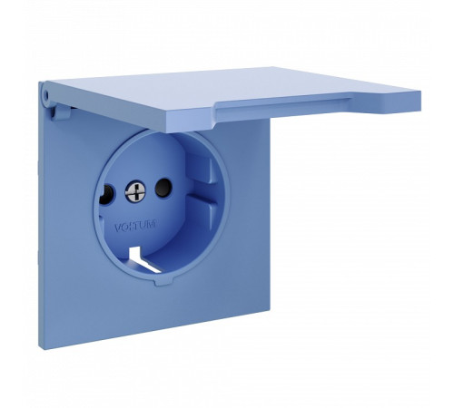 Накладка для розетки с заземлением и со шторками с крышкой Voltum S70 VLS000815