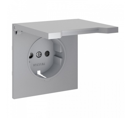 Накладка для розетки с заземлением и со шторками с крышкой Voltum S70 VLS000816