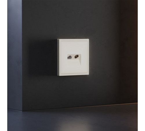 Накладка для ТВ-розетки и RJ-11 или RJ-45 Voltum S70 VLS002713