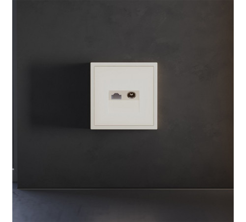 Накладка для ТВ-розетки и RJ-11 или RJ-45 Voltum S70 VLS002713