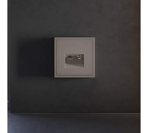 Накладка для ТВ-розетки и RJ-11 или RJ-45 Voltum S70 VLS002714