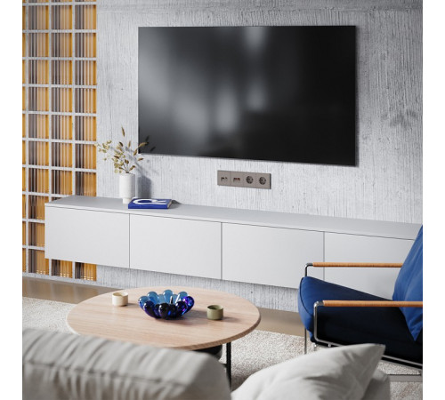 Накладка для ТВ-розетки и RJ-11 или RJ-45 Voltum S70 VLS002714