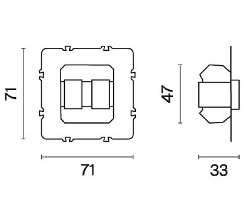 Механизм выключателя двухклавишного Voltum S70 VLS0205M