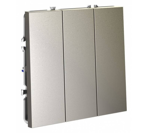 Выключатель трехклавишный без рамки Voltum S70 VLS030104