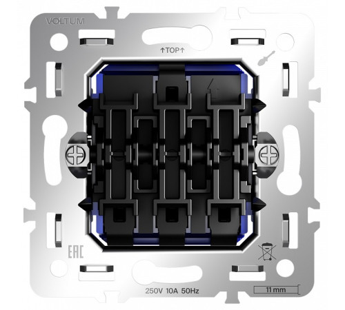 Механизм выключателя трехклавишного Voltum S70 VLS0301M