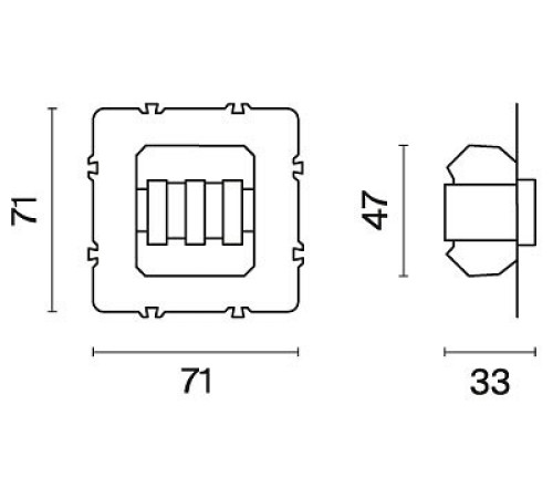 Механизм выключателя трехклавишного Voltum S70 VLS0301M