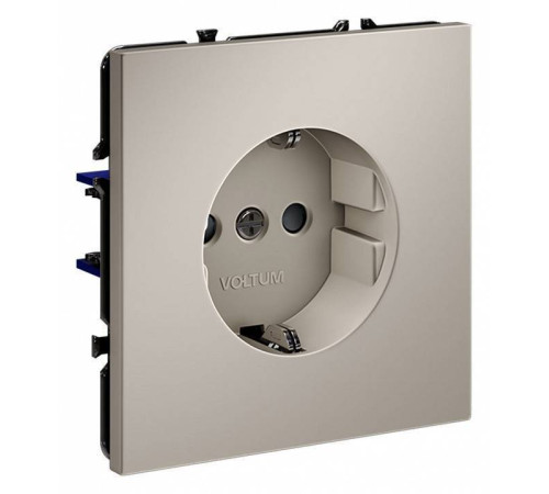 Розетка с заземлением и со шторкой, без рамки Voltum S70 VLS040203