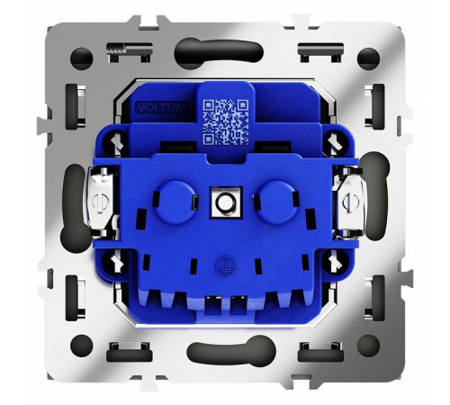 Розетка с заземлением и со шторкой, без рамки с крышкой Voltum S70 VLS040308