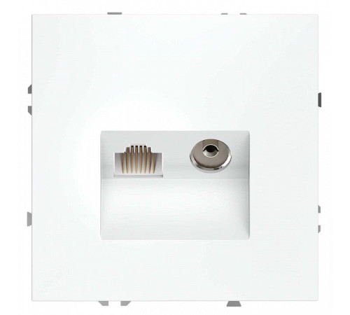 ТВ-розетка и розетка Ethernet RJ-45 без рамки Voltum S70 VLS060702