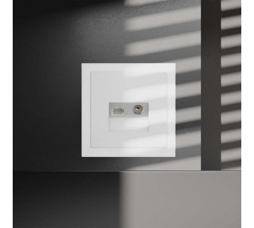 ТВ-розетка и розетка Ethernet RJ-45 без рамки Voltum S70 VLS060702