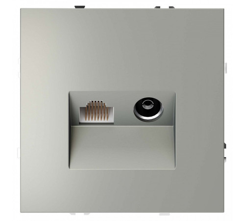 ТВ-розетка и розетка Ethernet RJ-45 без рамки Voltum S70 VLS060705