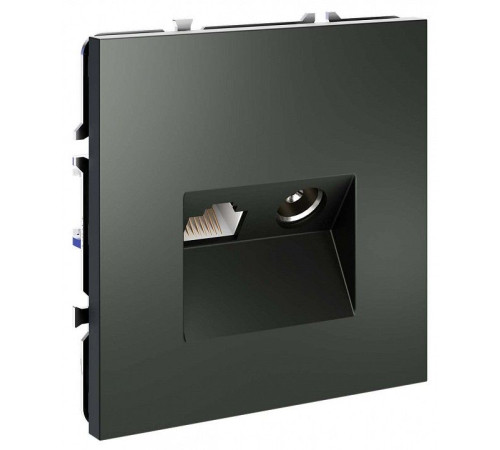 ТВ-розетка и розетка Ethernet RJ-45 без рамки Voltum S70 VLS060706