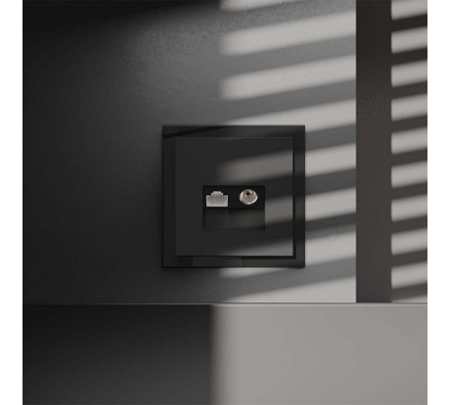 ТВ-розетка и розетка Ethernet RJ-45 без рамки Voltum S70 VLS060708