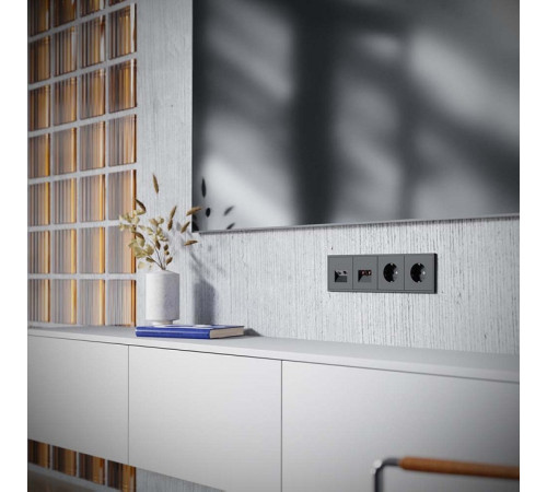 ТВ-розетка и розетка Ethernet RJ-45 без рамки Voltum S70 VLS060708