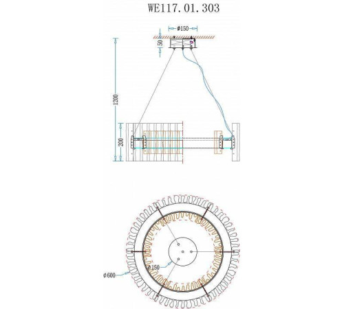 Подвесной светильник Wertmark Patricia WE117.01.303