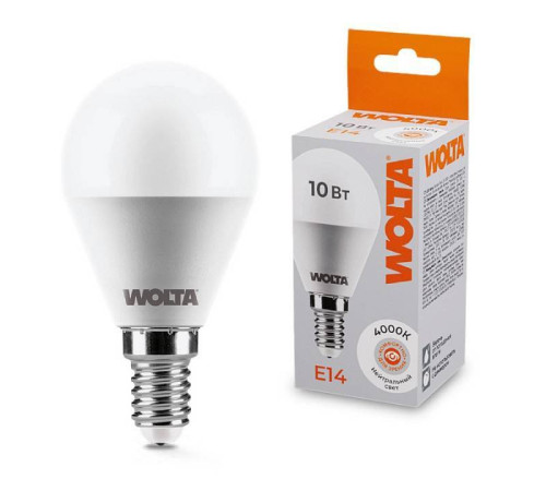 Лампа светодиодная Wolta E14 10Вт 4000K 25S45GL10E14