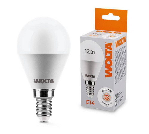 Лампа светодиодная Wolta E14 12Вт 4000K 25S45GL12E14