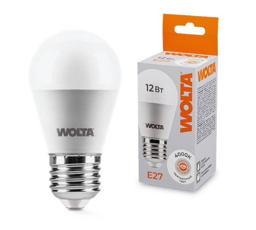 Лампа светодиодная Wolta E27 12Вт 4000K 25S45GL12E27