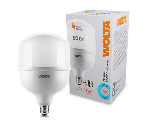 Лампа светодиодная Wolta Е27/Е40 60Вт 6500K 25WHP60E27/40