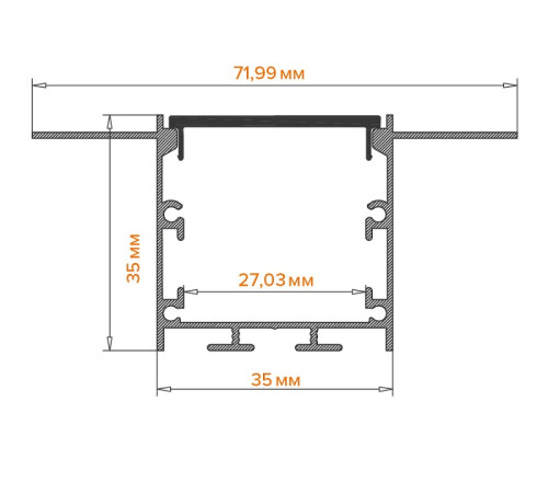 Короб встраиваемый Wolta WAP-I-72/35/3000-A