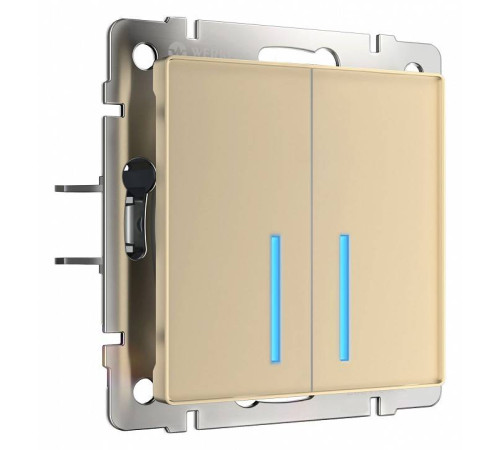 Выключатель сенсорый двухклавишный с подсветкой и функцией Wi-Fi, без рамки Werkel шампань W4520611