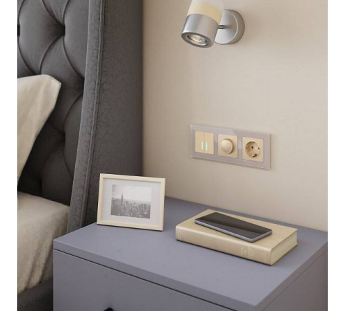 Выключатель сенсорый двухклавишный с подсветкой и функцией Wi-Fi, без рамки Werkel шампань W4520611