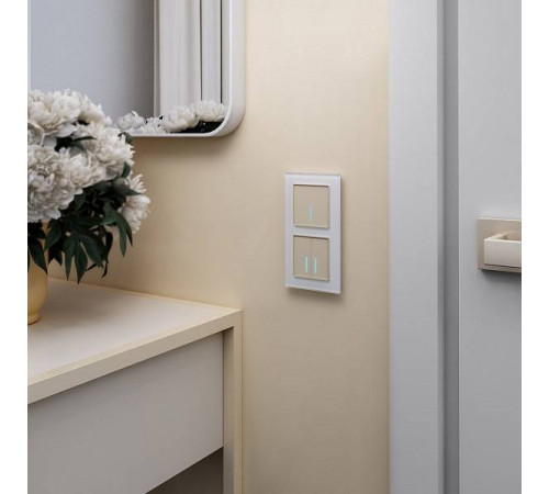 Выключатель сенсорый двухклавишный с подсветкой и функцией Wi-Fi, без рамки Werkel шампань W4520611