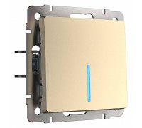 Выключатель проходной одноклавишный с подсветкой без рамки Werkel шампань W1112111