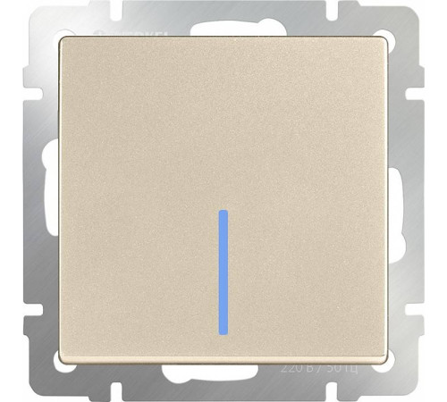 Выключатель проходной одноклавишный с подсветкой без рамки Werkel шампань W1112111