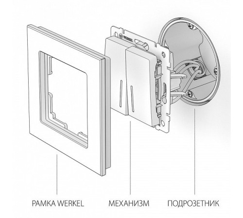 Выключатель двухклавишный с подсветкой без рамки Werkel W1120106