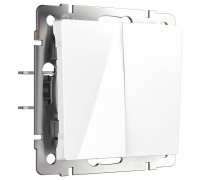 Выключатель проходной двухклавишный без рамки Werkel белые a051126