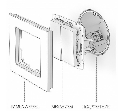 Выключатель проходной двухклавишный без рамки Werkel белые a051126