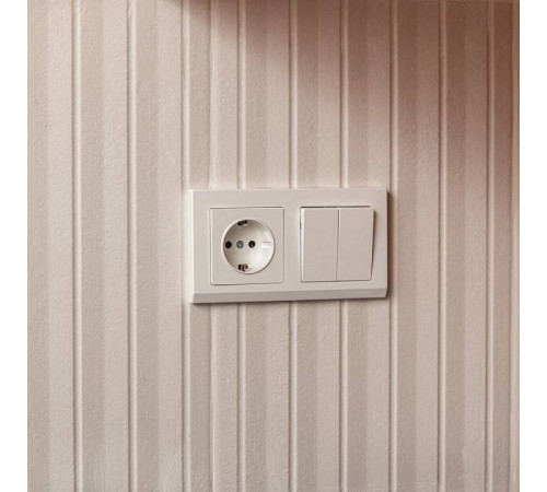 Выключатель проходной двухклавишный без рамки Werkel белые a051126