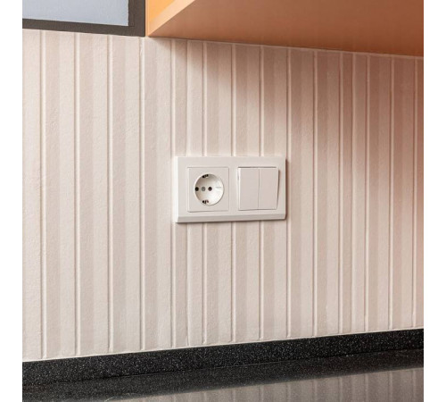 Выключатель проходной двухклавишный без рамки Werkel белые a051126