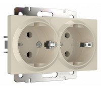 Розетка двойная с заземлением, без рамки Werkel слоновая кость W1172003 (слоновая кость)