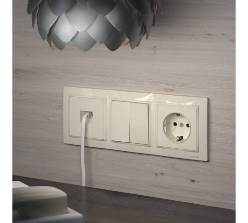 Розетка Ethernet RJ-45 без рамки Werkel Слоновая кость W1181003