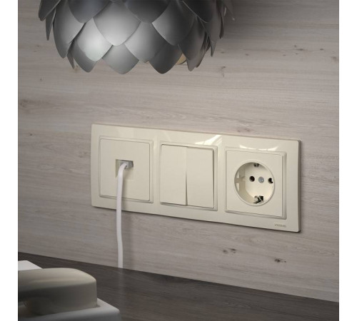 Розетка телефонная RJ-11 без рамки Werkel слоновая кость W1182003