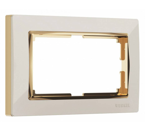 Рамка для двойной розетки Werkel Snabb слоновая кость / золото W0081932