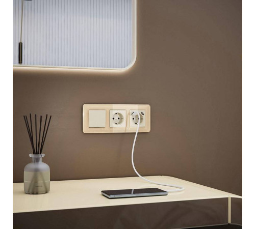 Рамка на 3 поста Werkel Elite (айвори, стекло) W0032443