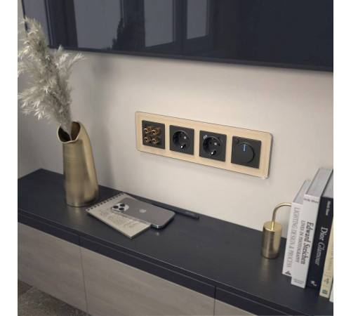 Рамка на 4 поста Werkel Elite (айвори, стекло) W0042443