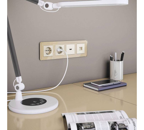 Рамка на 4 поста Werkel Elite (айвори, стекло) W0042443