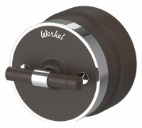 Выключатель двухклавишный с корпусом Werkel Vintage мокко, хром W5822052