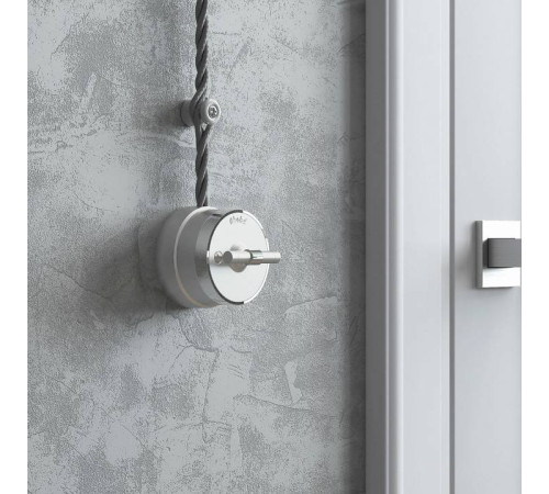 Выключатель двухклавишный с корпусом Werkel Vintage серебро, хром W5822054