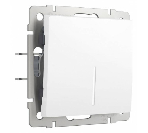 Выключатель проходной одноклавишный с подсветкой без рамки Werkel белый матовый W1112161