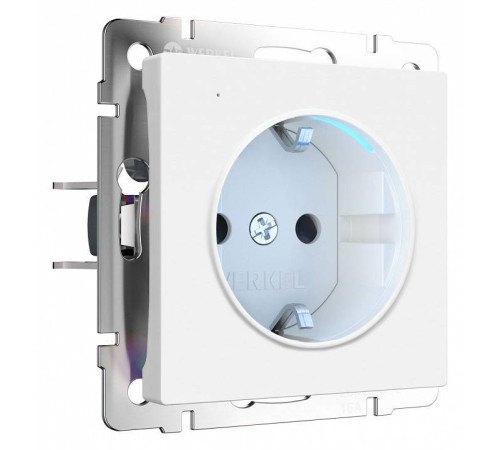 Розетка с заземлением с подсветкой, без рамки Werkel белый матовый W1171461
