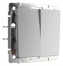 Выключатель проходной двухклавишный с самовозвратом Werkel серебряный W1122406